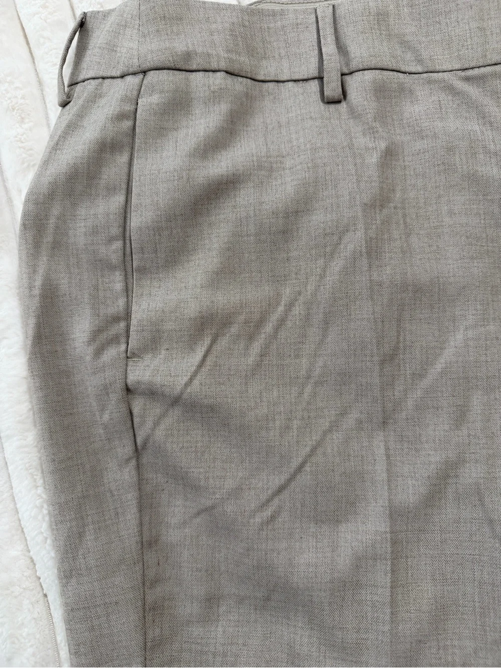 H&M Beige Straight-Leg Dress Pants linen blend NWT